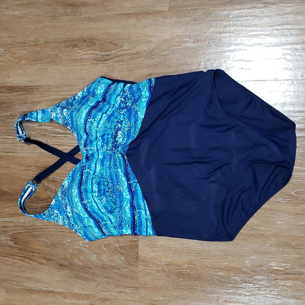 (18W) Krista One Piece Swimsuit Beach Swimwear Pool Beach Patterned Colorful